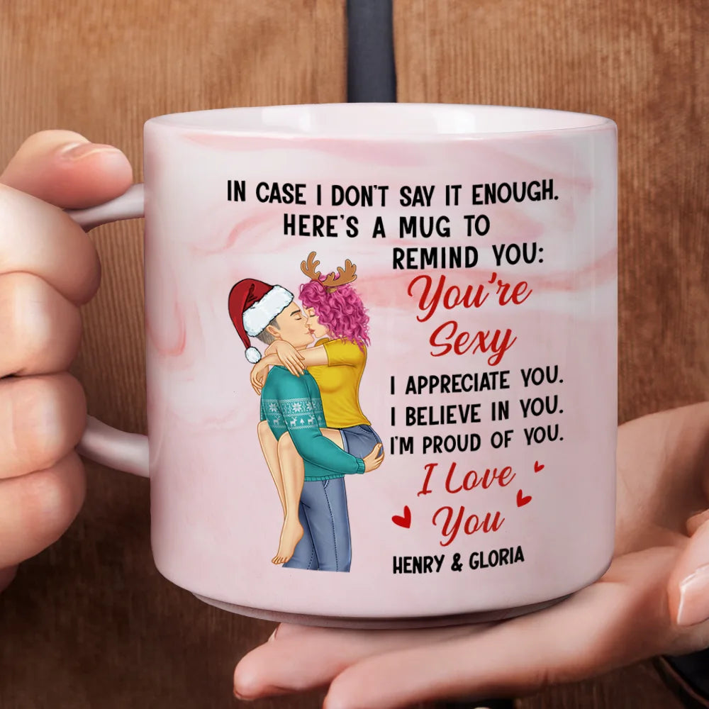 In Case I Don't Say It Enough - Personalized Marble Mug for Couples Marble Mug PopCulturePrints