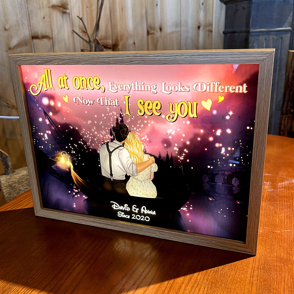 Personalized Starry Night Romance Light Frame for Couples