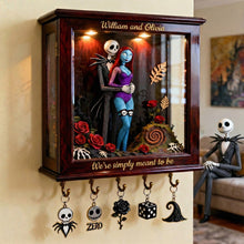 Load image into Gallery viewer, “We’re Simply Meant To Be” - Personalized Wood Key Hanger for Couples Wood Sign PopCulturePrints

