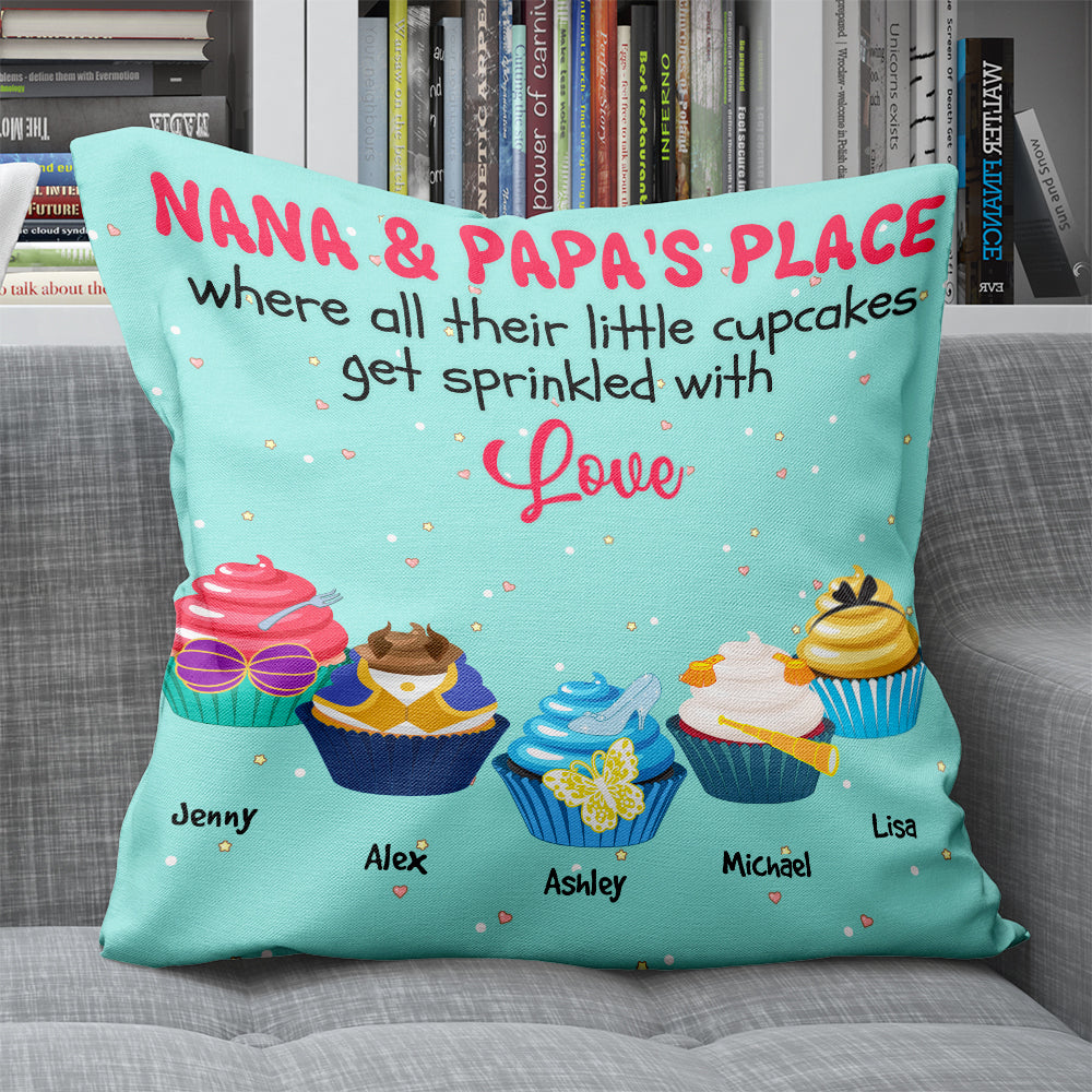Personalized Nana & Papa's Place Square Pillow Pillow PopCulturePrints