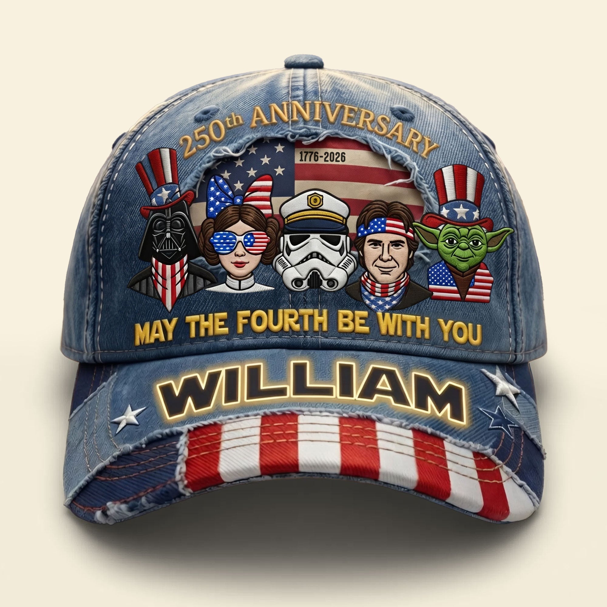 Celebrate Freedom with Style - Proud American 250th Anniversary Classic Cap - Personalized Gift for Patriots and Fans Caps PopCulturePrints
