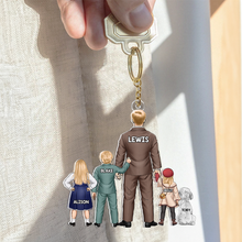 Load image into Gallery viewer, &quot;Family is Everything&quot; - Personalized Dad Keychain - Custom Gift for Dad, Grandpa, and Loved Ones Keychains PopCulturePrints
