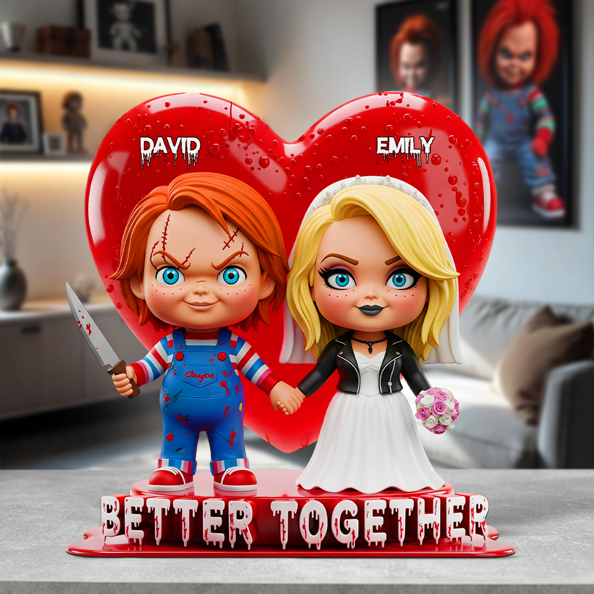 Better Together - Personalized Horror Couple Acrylic Plaque Shaped Plaques PopCulturePrints
