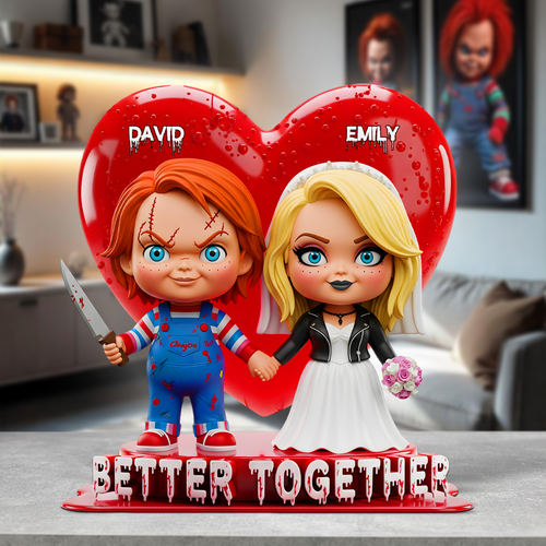 Better Together - Personalized Horror Couple Acrylic Plaque Shaped Plaques PopCulturePrints