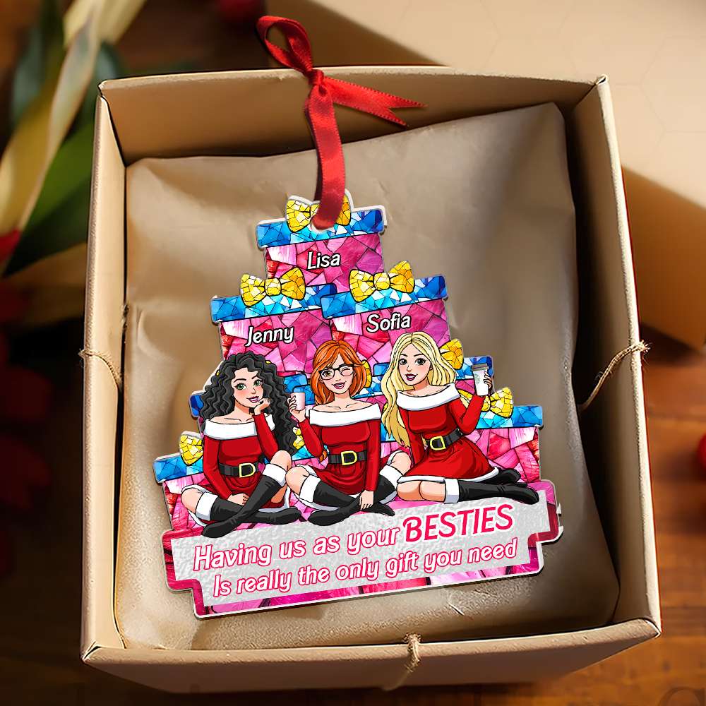 Personalized Best Friends Christmas Ornament - Custom Name Gift