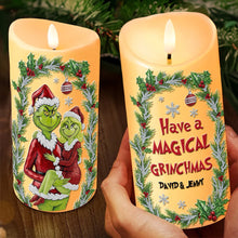 Load image into Gallery viewer, Have a Magical Grinchmas – Personalized LED Candle for Couples Led Candle PopCulturePrints
