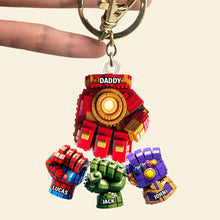 Load image into Gallery viewer, &quot;Fist Bump for Dads!&quot; - Personalized Keychain for Father&#39;s Day Gifts - Custom Gift for Dad and Grandpa Keychains PopCulturePrints

