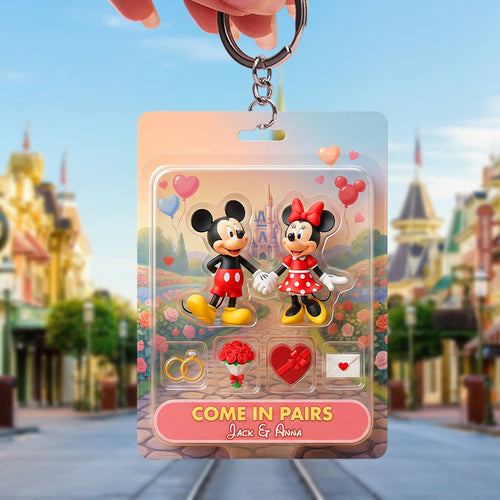 “Come in Pairs” - Lovely Couple Acrylic Keychain - Personalized Gift for Couples Keychains PopCulturePrints