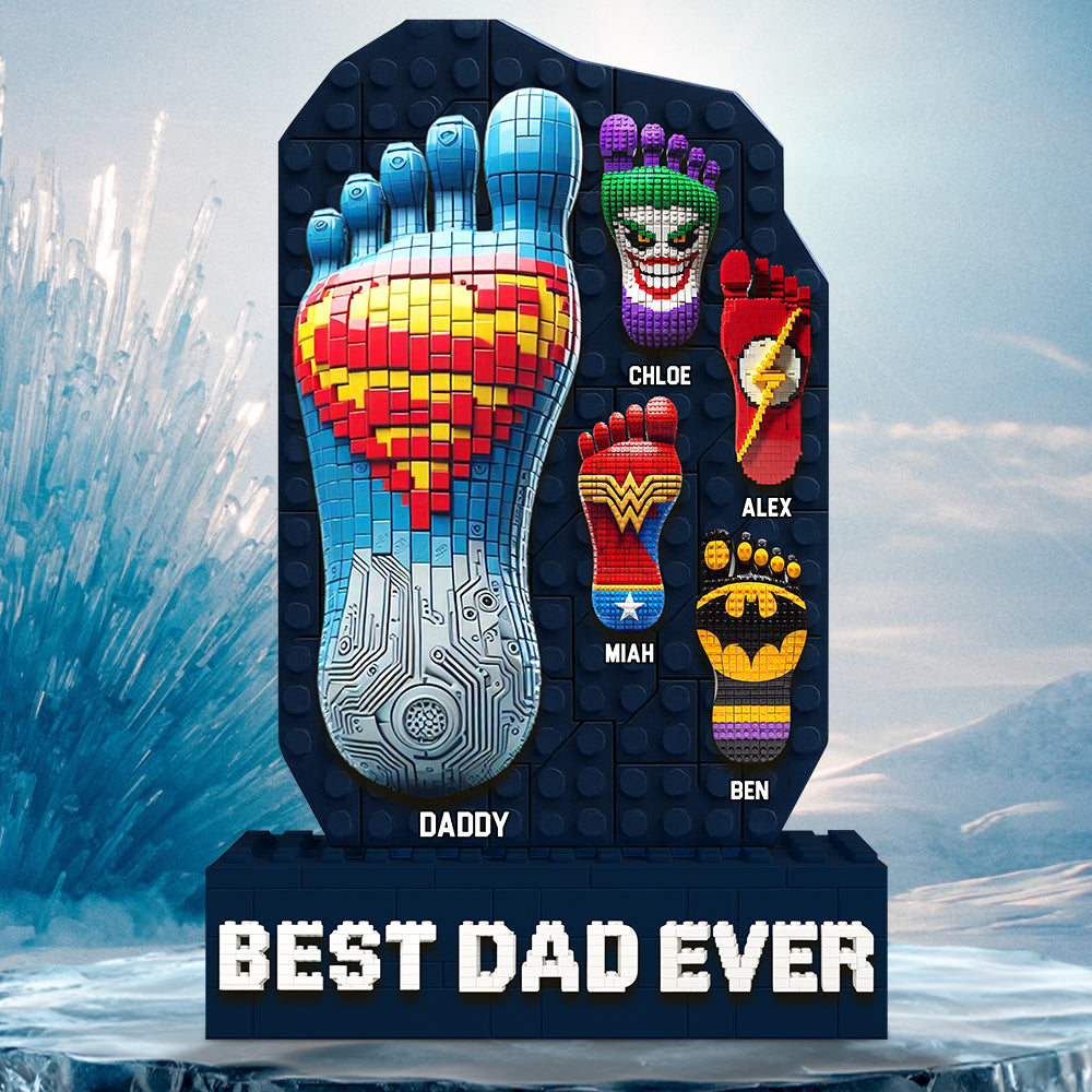 “Best Pixel Dad Ever” - Personalized Acrylic Plaque Gift for Dad, Grandpa & More Shaped Plaques PopCulturePrints