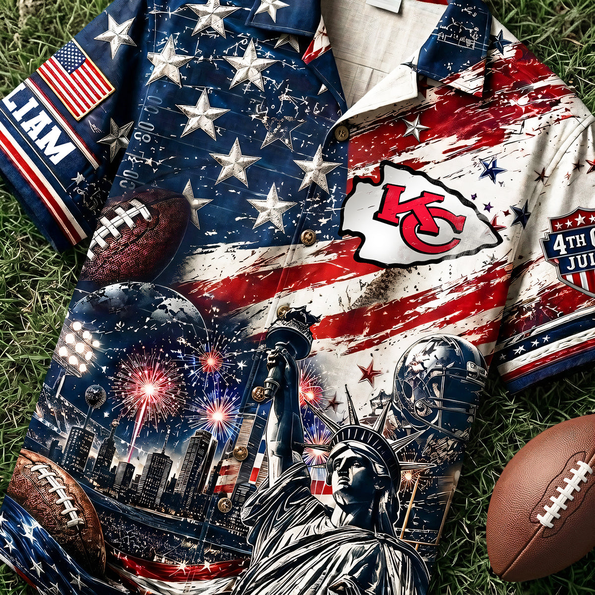 "Celebrate Independence in Style!" - Proud American Hawaiian Shirt - Personalized Gift for Sports Lovers