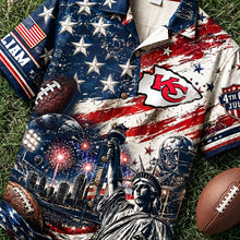 Load image into Gallery viewer, "Celebrate Independence in Style!" - Proud American Hawaiian Shirt - Personalized Gift for Sports Lovers
