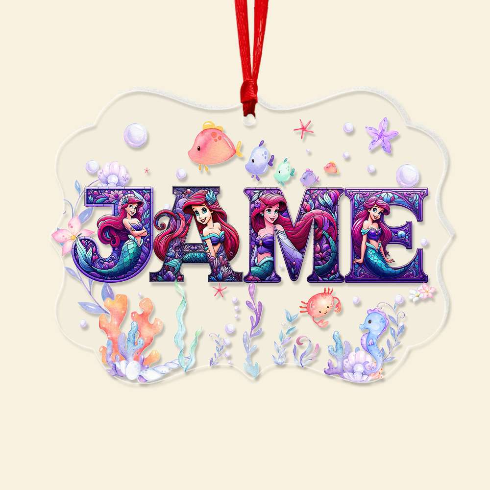 Personalized Mermaid Alphabet Ornament for Movie Lovers Ornament PopCulturePrints