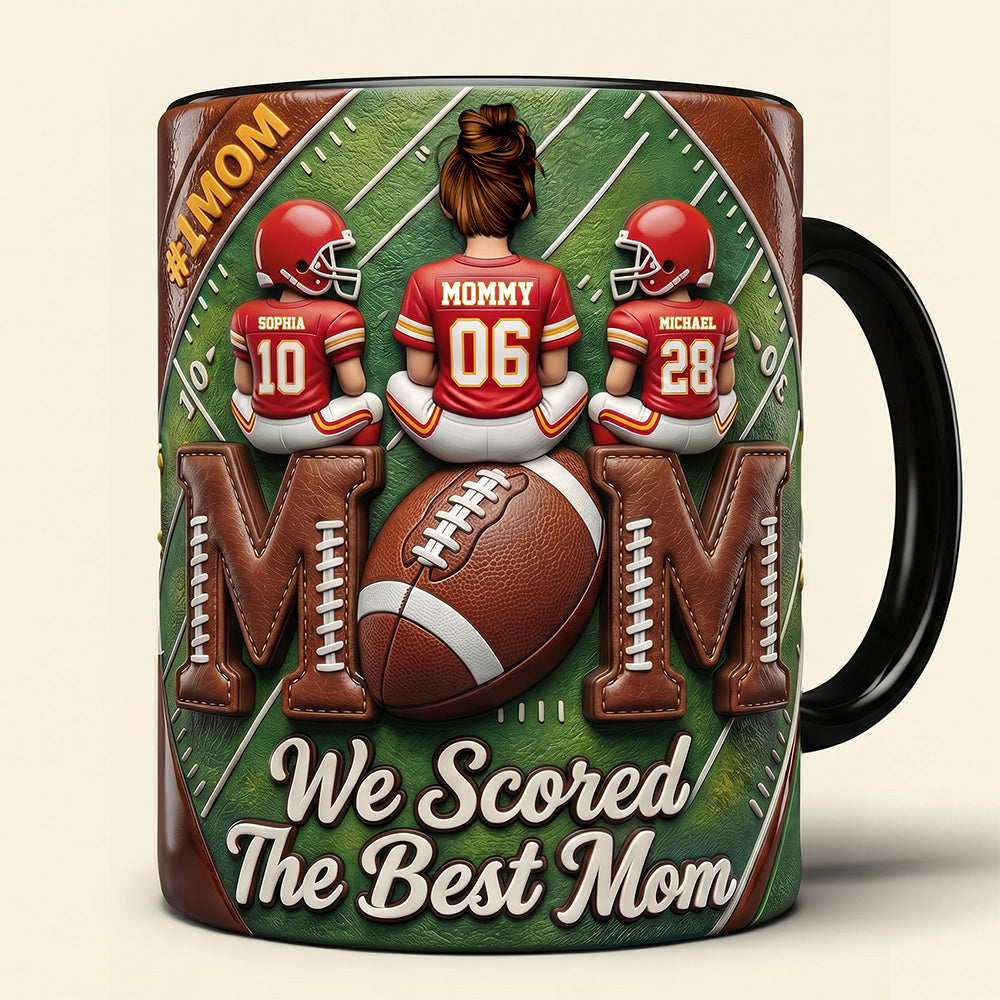 We Scored The Best Mom - Sport Lover Mom Coffee Mug - Personalized Gift For Mother’s Day Coffee Mug PopCulturePrints