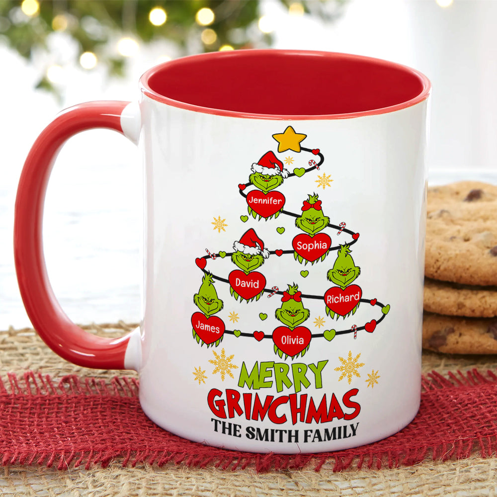 Personalized Merry Grinchmas Family Mug - Custom Christmas Gift