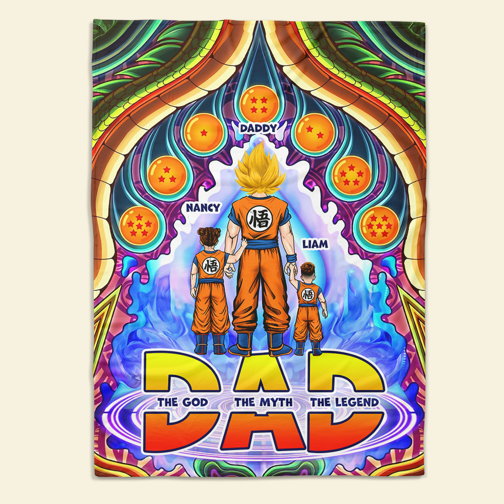 The God, The Myth, The Legend - Personalized Blanket for Dad Blanket PopCulturePrints