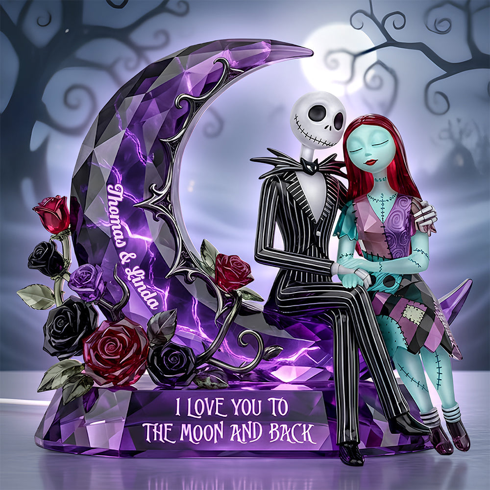 I Love You to the Moon and Back - Personalized Love Moon Light Box Gift for Couples Light Box PopCulturePrints