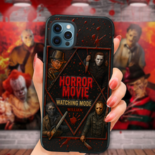 Load image into Gallery viewer, &quot;Prepare for the Thrills!&quot; - Personalized Horror Characters Phone Case - Unique Gift for Horror Movie Aficionados Phone Case PopCulturePrints
