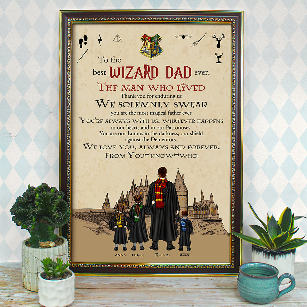 Personalized Wizard Dad Poster - The Man Who Lived