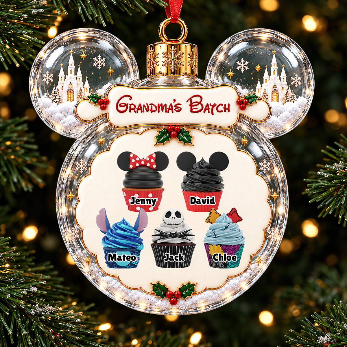 Grandma's Batch Ornament - Personalized Christmas Gifts For Grandma 02ohdt070926 Ornament PopCulturePrints