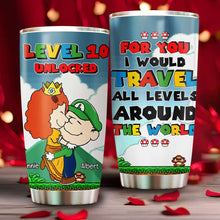 Load image into Gallery viewer, Personalized 20oz Tumbler for Couples - Adventure Awaits! Tumbler Cup PopCulturePrints
