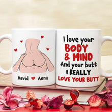 Load image into Gallery viewer, Personalized Love Mug for Couples - I Love Your Body &amp; Mind Coffee Mug PopCulturePrints
