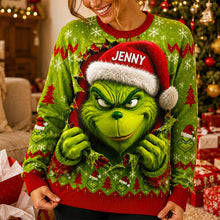 Load image into Gallery viewer, “Unwrap the Fun with Our Mischievous Santa Hat Shirt!” - Personalized Christmas Gift for Everyone
