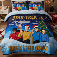 Load image into Gallery viewer, “Trek the Hall with Joy!” - Customizable Deck The Galaxy Hall Quilt Bed Set - Perfect Gift for Science Fiction Fans Bedding Set PopCulturePrints
