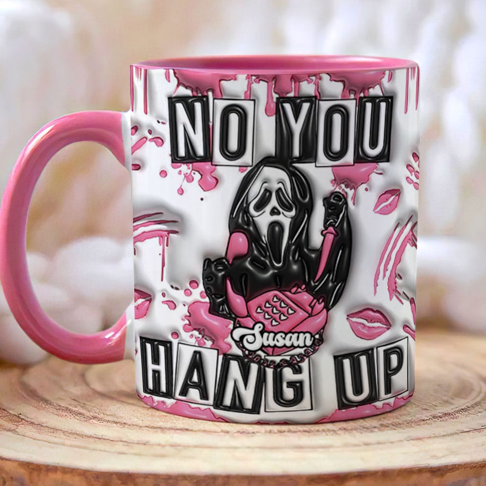 Custom Horror Fan Halloween Mug - Pink Scream Coffee Mug PopCulturePrints