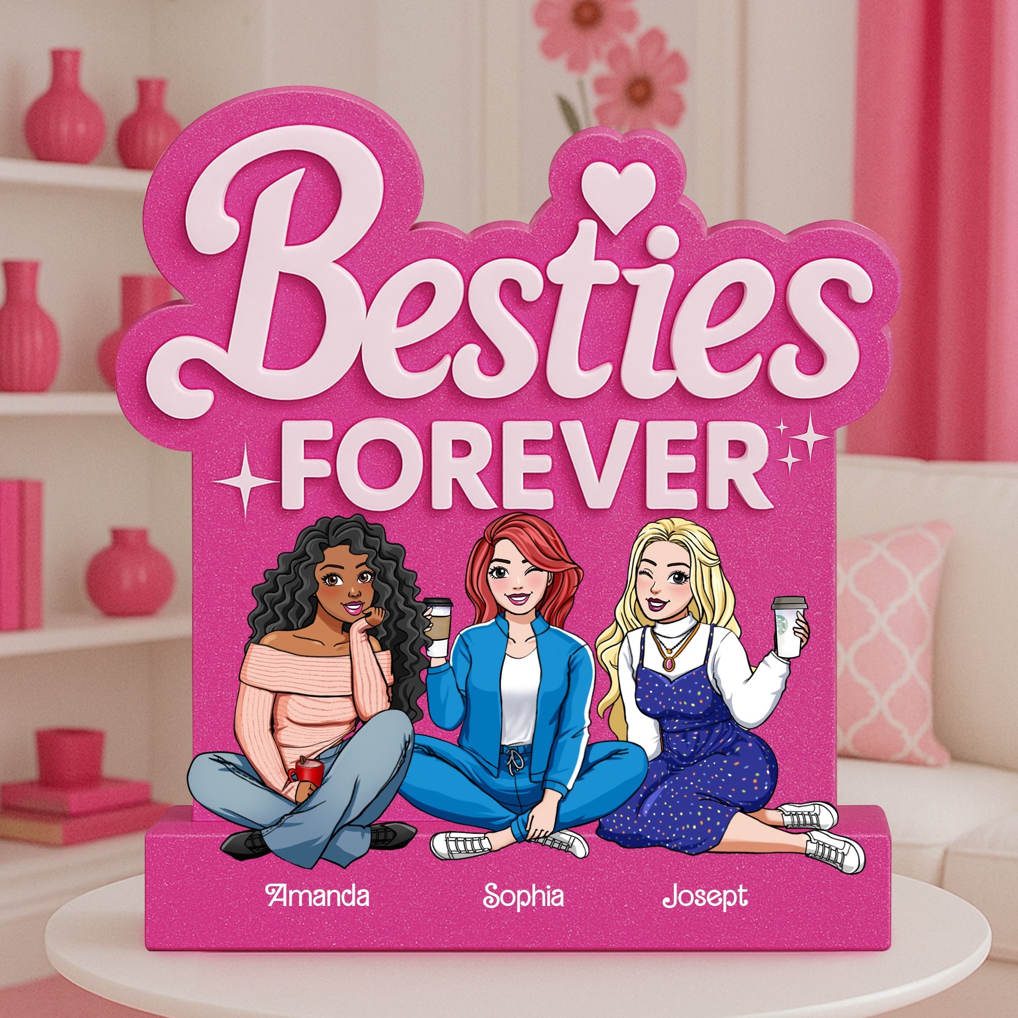 Besties Forever Acrylic Plaque - Custom Personalized Gifts for Your Best Friends Shaped Plaques PopCulturePrints