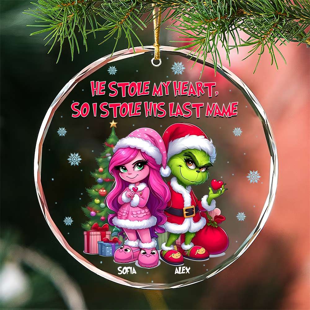 Custom Cartoon Christmas Couple Ornament | Personalized Valentine's Day Gifts Ornament PopCulturePrints