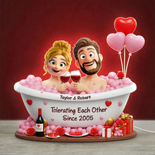 Load image into Gallery viewer, Tolerating Each Other Since 2005 - Funny Bathtub Couple Light Box - Personalized Gift for Couples Light Box PopCulturePrints
