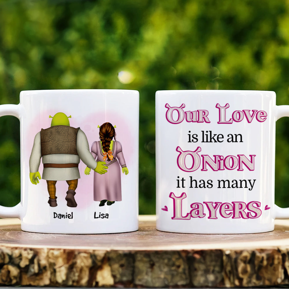 Personalized Shrek-Inspired Love Mug - Our Love is Like an Onion Coffee Mug PopCulturePrints