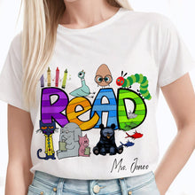 Load image into Gallery viewer, Personalized Teacher Read Shirt with Cute Characters
