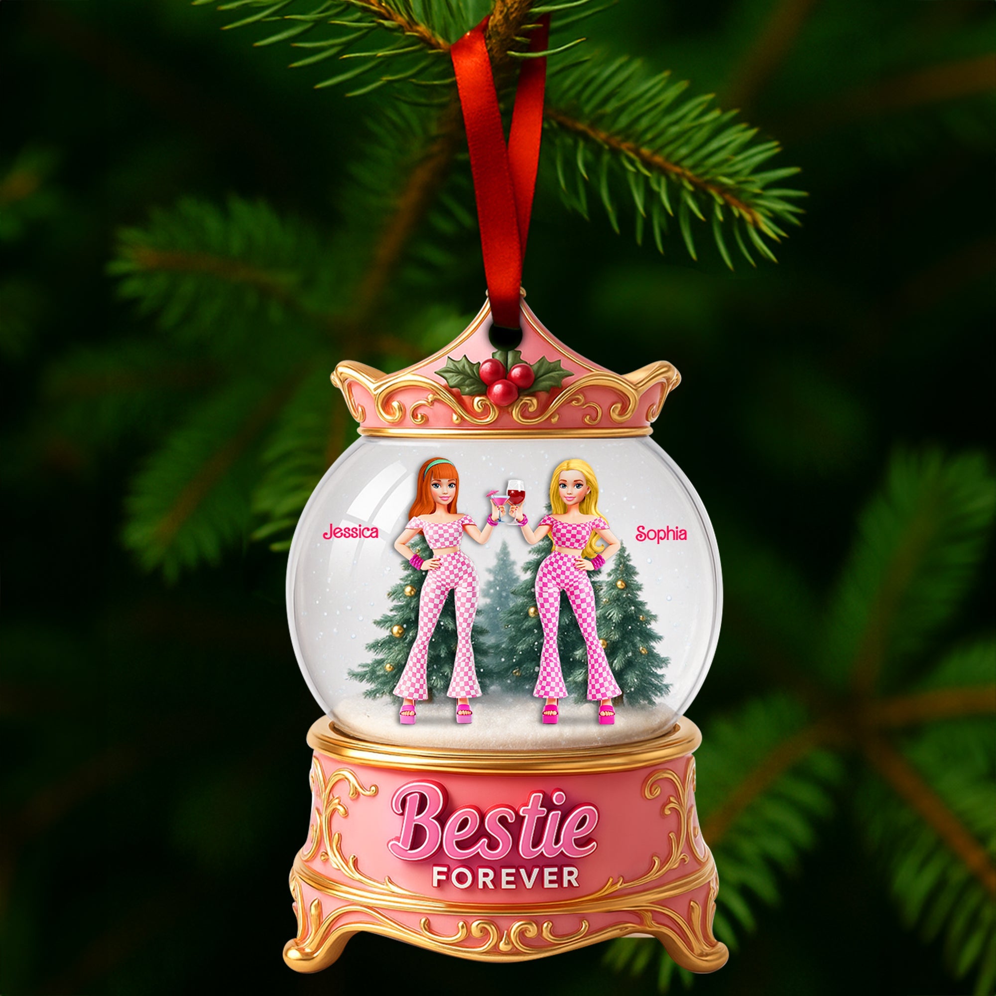 Bestie Forever Ornament - Personalized Gift for Besties Ornament PopCulturePrints