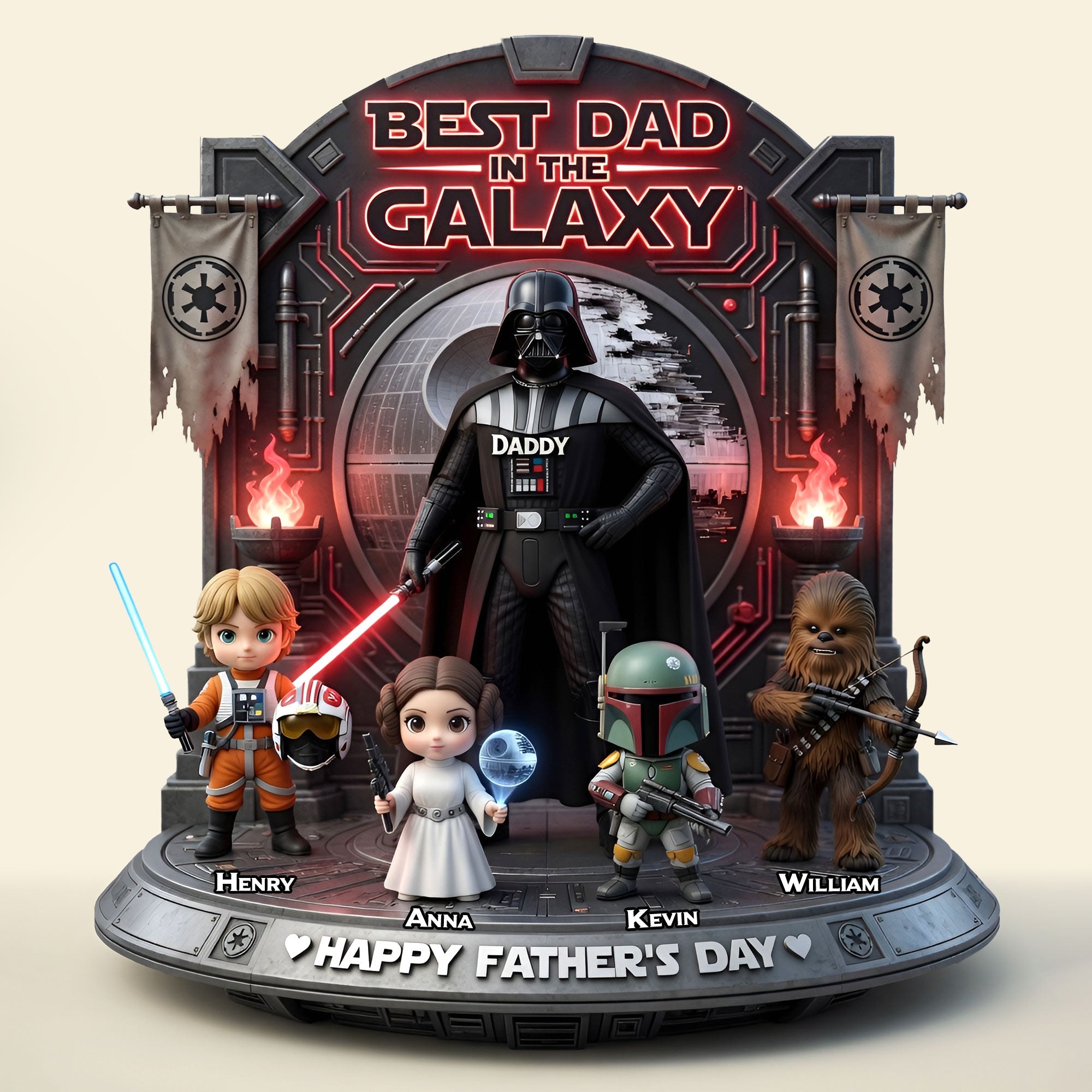 Best Dad in the Galaxy - Personalized Warrior Dad Acrylic Plaque Gift Shaped Plaques PopCulturePrints