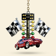 Load image into Gallery viewer, “Ignite Your Passion!” - Drag Racing Acrylic Keychain - Personalized Custom Photo Gift for Racing Lovers Keychains PopCulturePrints
