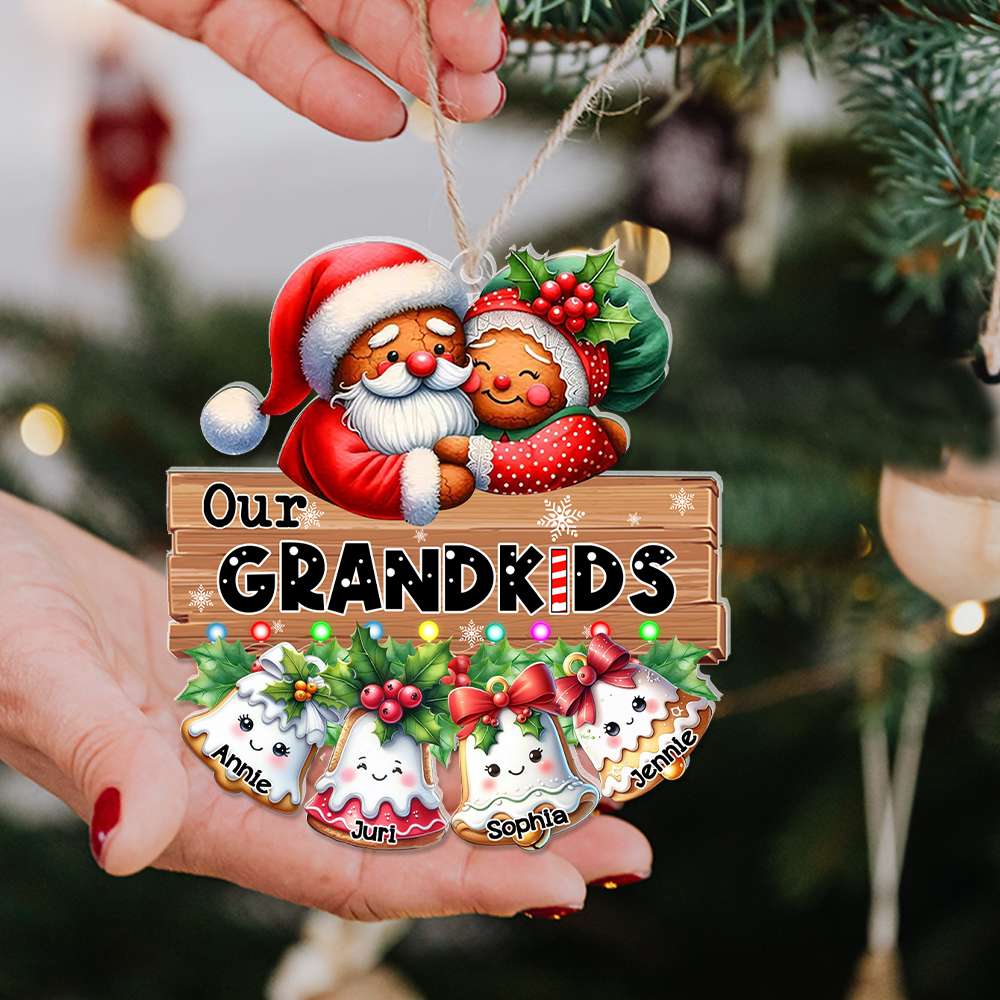 Custom Grandparents' Gingerbread Christmas Ornament Ornament PopCulturePrints