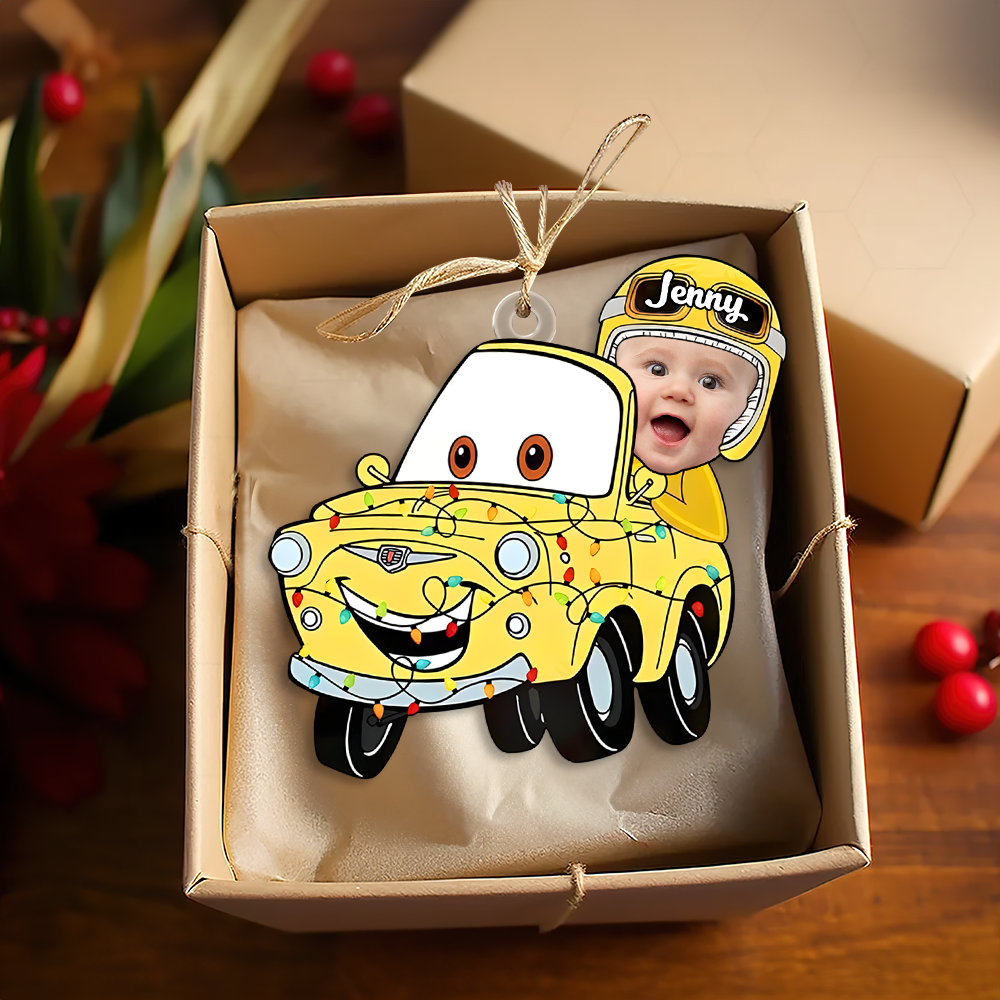 Personalized Kids' Christmas Cartoon Car Ornament Ornament PopCulturePrints