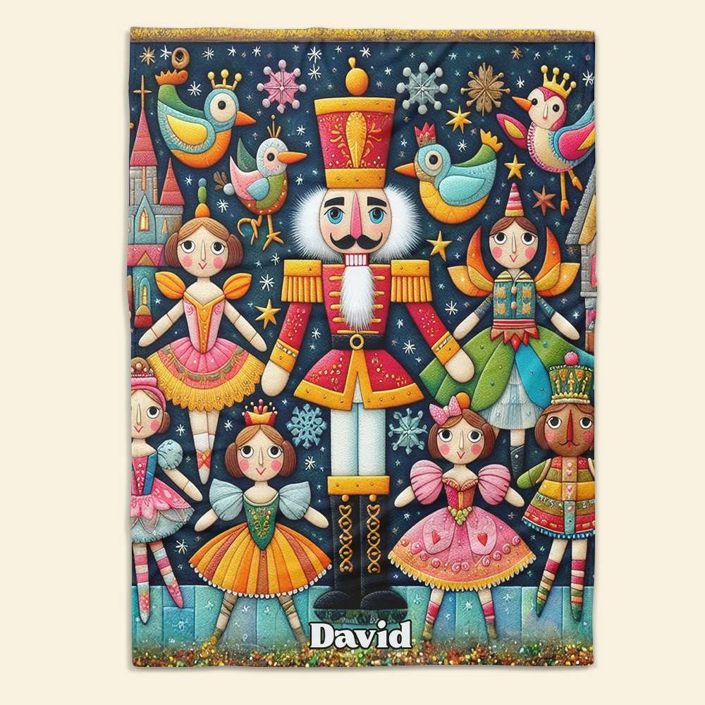 Personalized Nutcracker Christmas Blanket Blanket PopCulturePrints