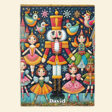 Load image into Gallery viewer, Personalized Nutcracker Christmas Blanket Blanket PopCulturePrints
