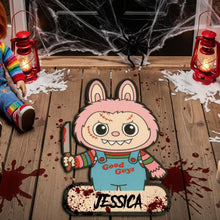 Load image into Gallery viewer, Welcome to Your Nightmare – Creepy Bunny Horror Doormat - Custom Personalized Gift for Horror Fans Doormat PopCulturePrints
