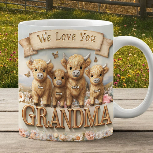 We Love You Grandma Mug - Custom Personalized Gift for Grandma Coffee Mug PopCulturePrints