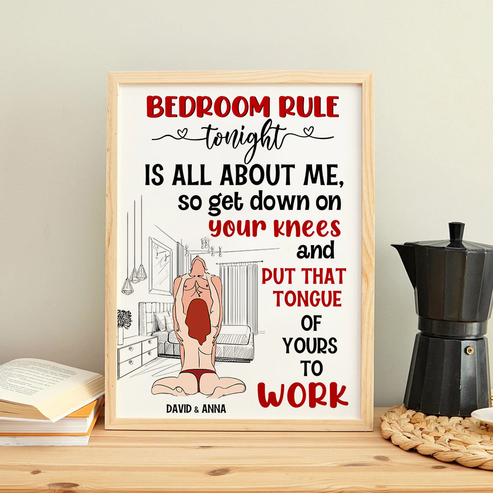 Personalized Bedroom Rule Canvas Print for Couples Poster & Canvas PopCulturePrints