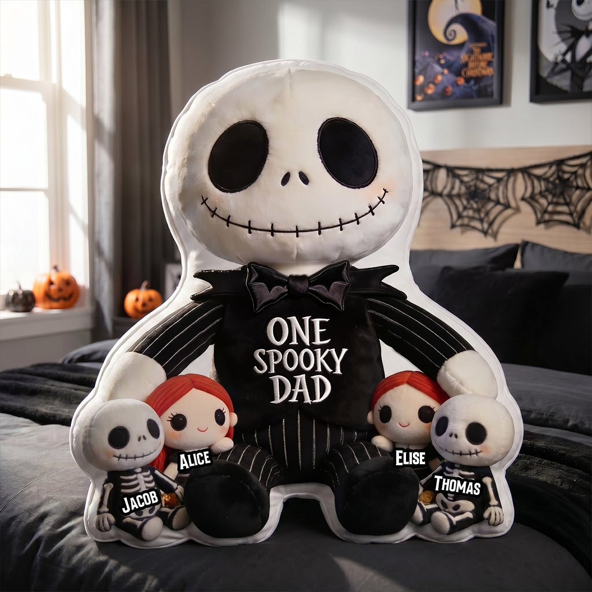 "One Spooky Dad" - Custom Shape Pillow - Personalized Gift for Dads and Grandpas Pillow PopCulturePrints