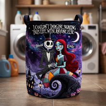 Load image into Gallery viewer, I Couldn't Imagine Sharing This Life With Anyone Else - Spooky Couple Quilted Laundry Basket - Personalized Gift for Couples
