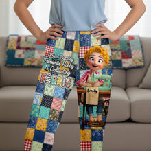 Load image into Gallery viewer, I Sew But My Favourite Hobby Is Collecting Fabric - Personalized Sewing Girl Pajama Pants Pajama Pant PopCulturePrints
