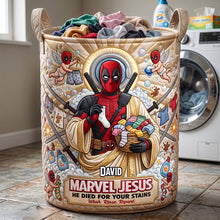 Load image into Gallery viewer, He Died For Your Stains Quilted Laundry Basket - Personalized Gifts For Christians 04patn110726 Laundry Basket PopCulturePrints
