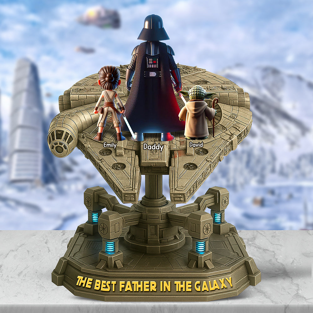 "The Best Father in the Galaxy" - Personalized Acrylic Plaque - Gift for Dad, Grandpa, and More Shaped Plaques PopCulturePrints