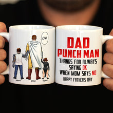 Load image into Gallery viewer, Dad Punch Man Personalized Coffee Mug - Funny Father&#39;s Day Gift Coffee Mug PopCulturePrints
