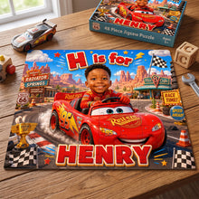 Load image into Gallery viewer, Little Racer Jigsaw Puzzle - Custom Photo Gifts For Kids 01natn130726 Jigsaw Puzzles PopCulturePrints
